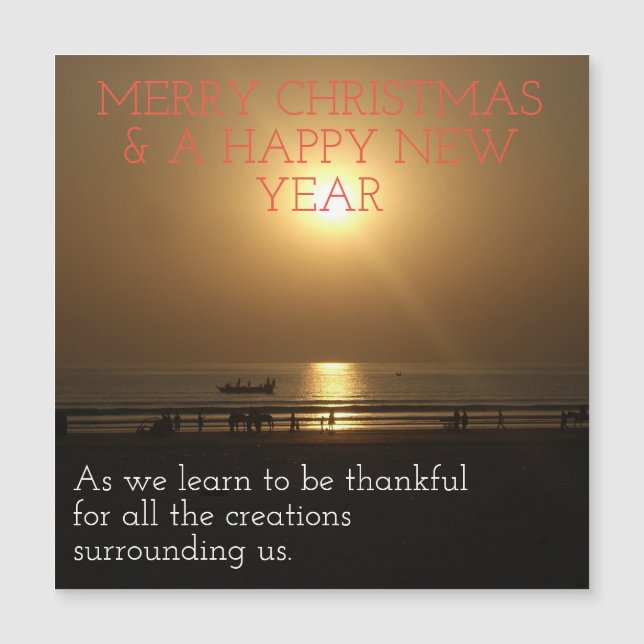 Carte Magnétique Merci pour Joyeux Noël le Joyeux Nouvel An (Devant)