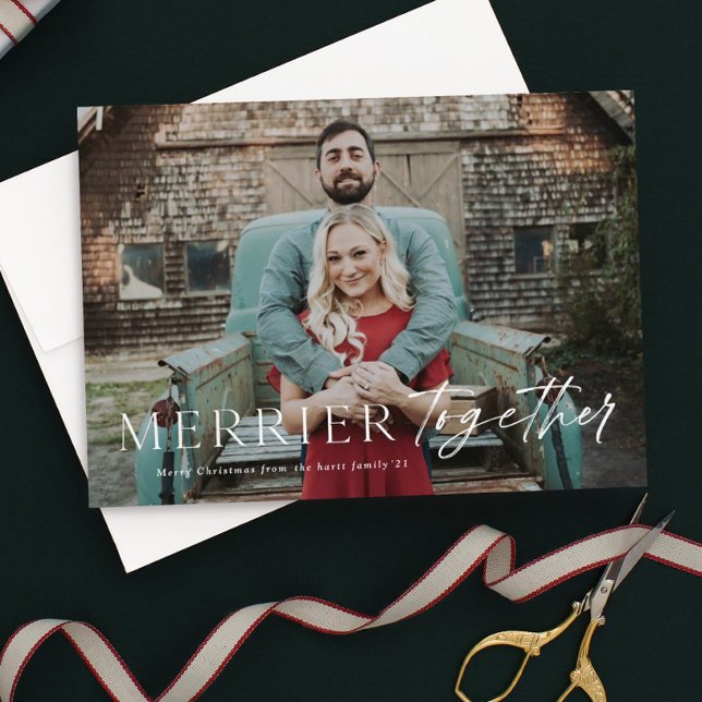 Carte Magnétique Merrier ensemble saignée pleine photo Joyeux Noël (Créateur téléchargé)