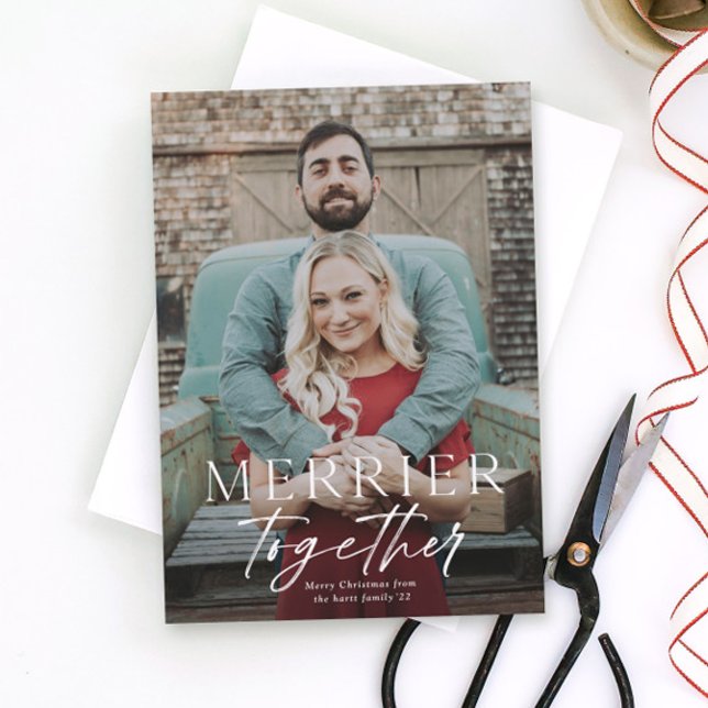 Carte Magnétique Merrier ensemble saignée pleine photo Joyeux Noël (Créateur téléchargé)