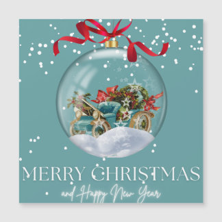 Carte Magnétique Merry Christmas and New Year Greeting