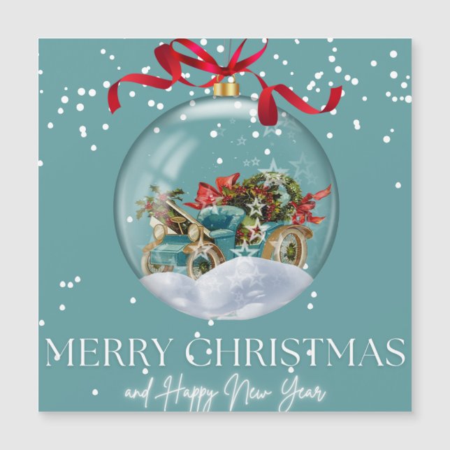 Carte Magnétique Merry Christmas and New Year Greeting (Devant)