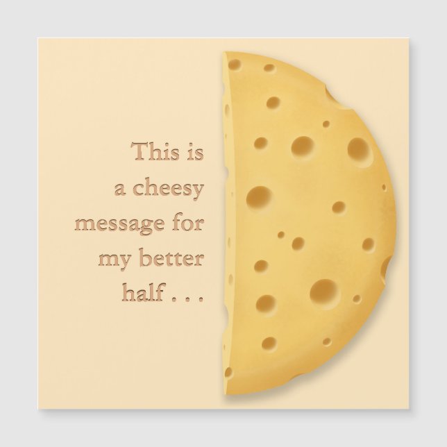 Carte Magnétique Message Cheesy Personnalisé Charme romantique (Devant)