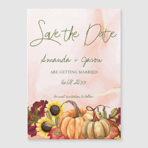 Carte Magnétique Mignonne Citrouille Mariage de automne Automne Enr