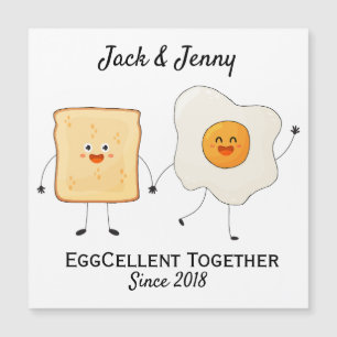Carte Magnétique Mignonne Drôle Joyeux Toast Eggcelcelcelcelcate En