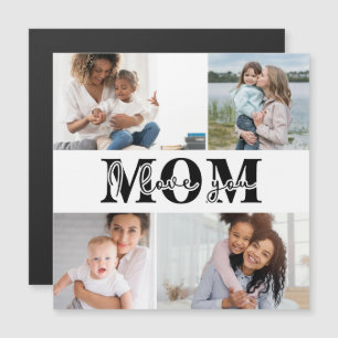 Carte Magnétique Mignonne JE T'AIME MOM Fête des Mères Photo