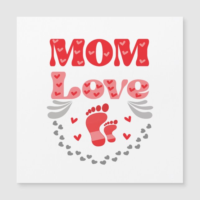 Carte Magnétique Mignonne Maman Amour (Devant)