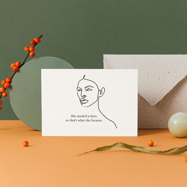Carte Magnétique Minimal Noir Elle Est Devenue Un Héros Inspiration (Créateur téléchargé)