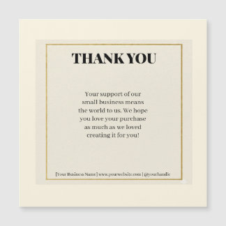 Carte Magnétique Minimalist Gold Border Luxury Business Thank You P