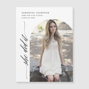 Carte Magnétique Minimaliste Elle L'A Fait Arch Photo Graduation Ma