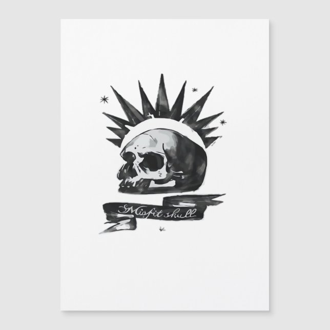 Carte Magnétique Misfit Skull Creative Character Art Style  (Devant)