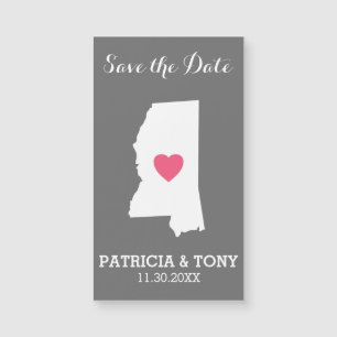 Carte Magnétique Mississippi Accueil Amour de l'État avec le coeur 