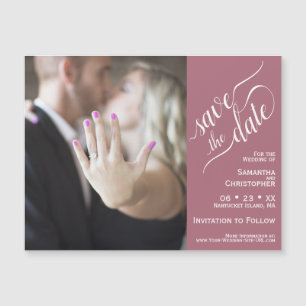 Carte Magnétique Mod Photo Wedding Enregistrer la date Poussière Ro