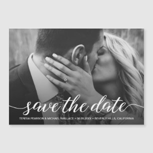 Carte Magnétique Modern Save the Date Photo Fiançailles