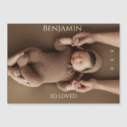 Carte Magnétique Modern Timeless Photo Magnetic Baby Announcement