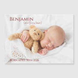 Carte Magnétique Modern Timeless Photo Magnetic Baby Announcement