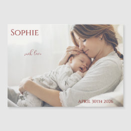 Carte Magnétique Modern Timeless Photo Magnetic Baby Announcement