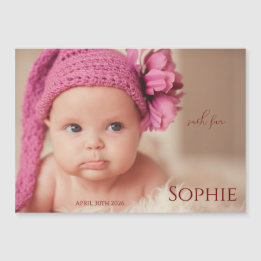 Carte Magnétique Modern Timeless Photo Magnetic Baby Announcement