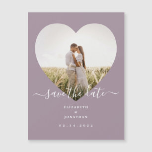 Carte Magnétique Moderne Chic Lavender Mariage Photo Enregistrer La