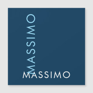 Carte Magnétique Moderne Élégant Minimaliste Simple Nom Bleu Prussi