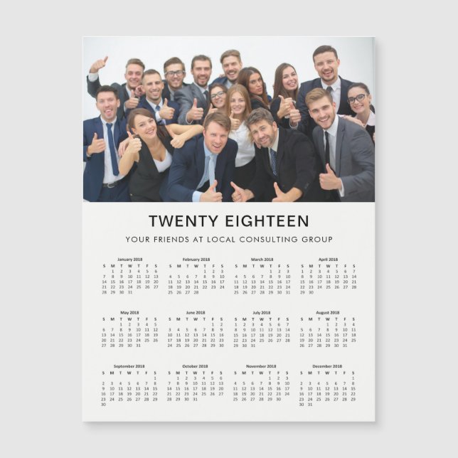 Carte Magnétique | moderne minimal 2018 calendriers de photo de (Devant)