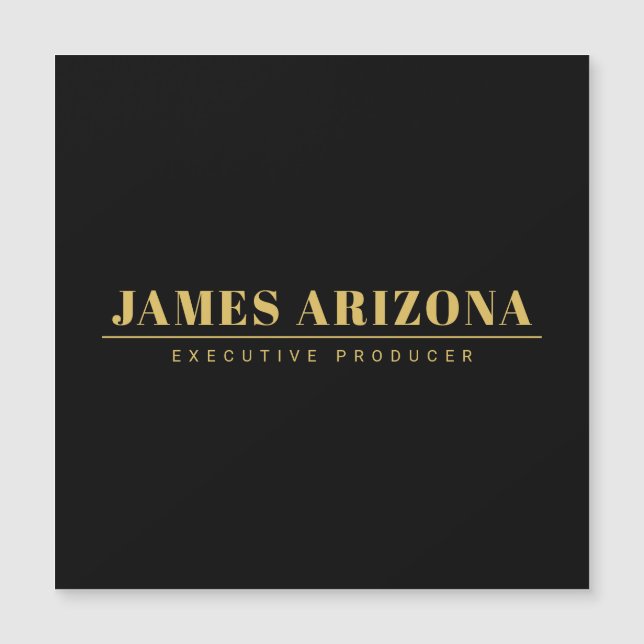 Carte Magnétique Moderne minimaliste Black Gold Professional tendan (Devant)