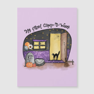 Carte Magnétique Mon premier camp-O-Ween Halloween Camping