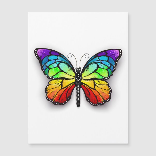 Carte Magnétique Monarque papillon arc-en-ciel (Devant)