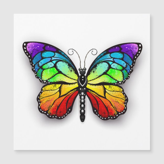 Carte Magnétique Monarque papillon arc-en-ciel (Devant)