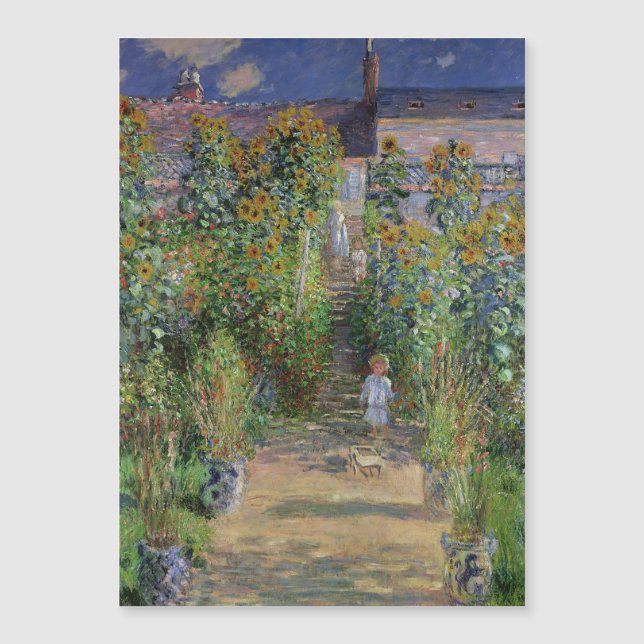 Carte Magnétique Monet Garden Vetheuil Impressionim Peinture (Devant)