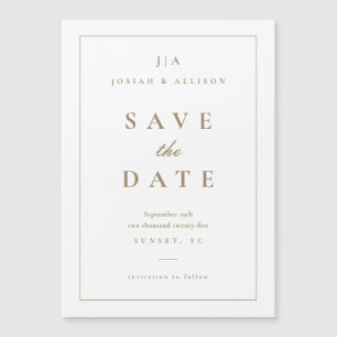 Carte Magnétique Monogramme classique Enregistrer la date