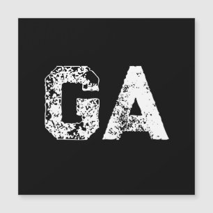 Carte Magnétique Monogramme Lettres Initiales Noir Blanc Simple