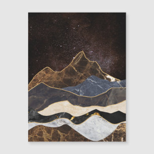 Carte Magnétique Montagnes de marbre abstraites sous un ciel étoilé