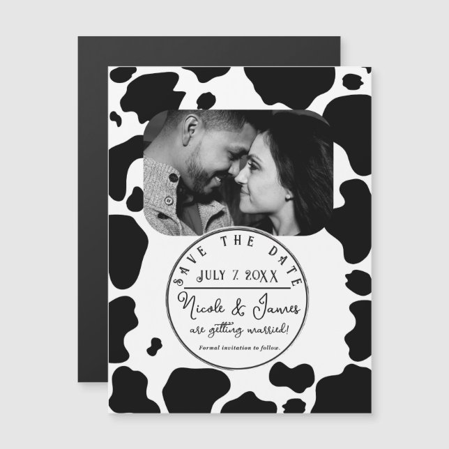 Carte Magnétique Moo Cow Spots Imprimer noir et blanc Enregistrer l (Devant / Derrière)