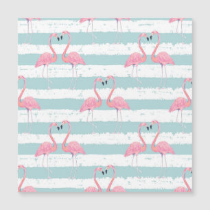 Carte Magnétique Motif Arrière - plan Exotique Flamant rose rayé