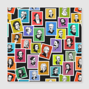 Carte Magnétique Motif avec portraits des plus grands compositeurs