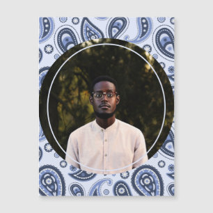 Carte Magnétique Motif Blue Paisley