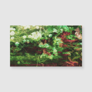 Carte Magnétique motif d'art cool de fleurs vert rouge. Nature