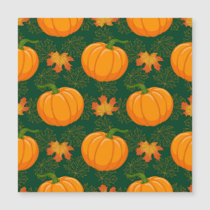 Carte Magnétique Motif de feuilles d'automne de citrouille orange