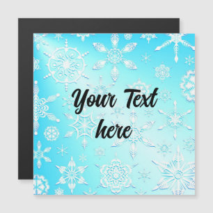 Carte Magnétique Motif de flocons de neige cristallins