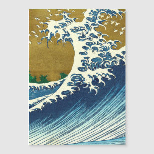 Carte Magnétique Motif de la Grande Vague de Hokusai : Art Ukiyo-e