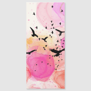 Carte Magnétique motif d'oiseaux colorés Abstraits