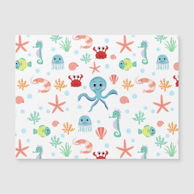Carte Magnétique Motif du monde marin (Devant)