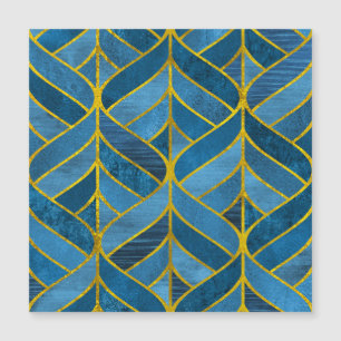 Carte Magnétique Motif Gold Blue Grunge