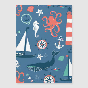 Carte Magnétique Motif graphique nautique amusant