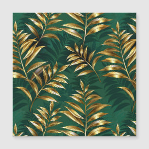 Carte Magnétique Motif sans couture avec des fougères dorées