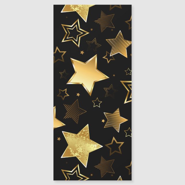 Carte Magnétique Motif sans couture avec étoiles d'or (Devant)