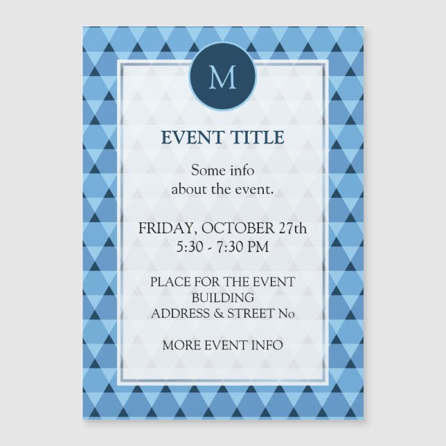 Carte Magnétique Motif triangles (Devant)