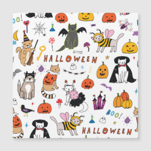 Carte Magnétique Motif Vintage Halloween Cats
