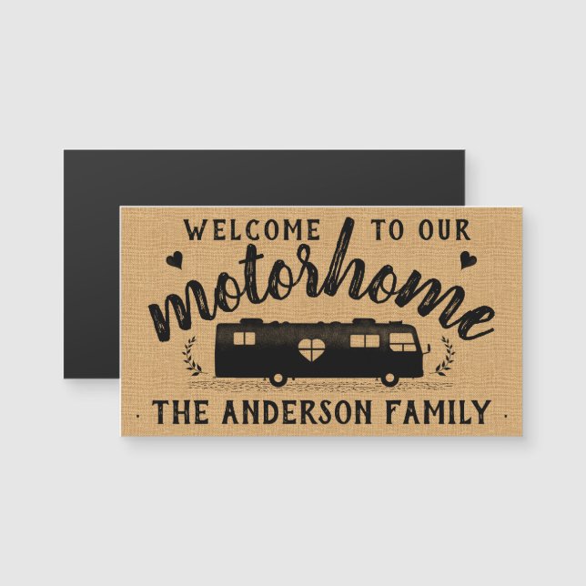 Carte Magnétique Motorhome RV Travel Van Rustic Farmhouse Custom (Devant / Derrière)
