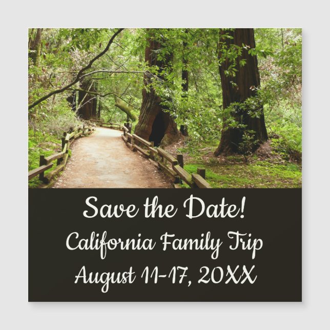 Carte Magnétique Muir Woods Path II Nature Sauvez la date (Devant)